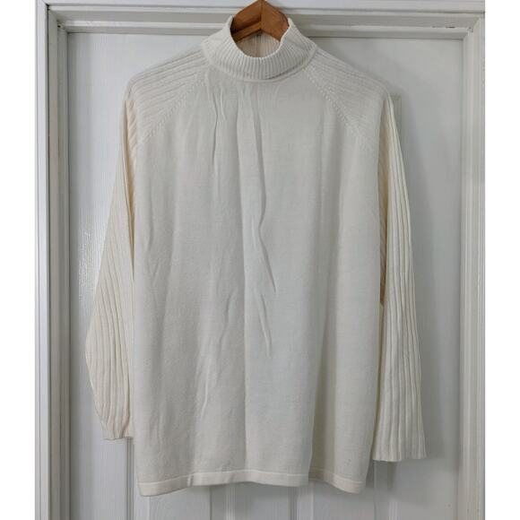 Carolyn Taylor Mock Neck Cream Sweater - Picture 1 of 3
